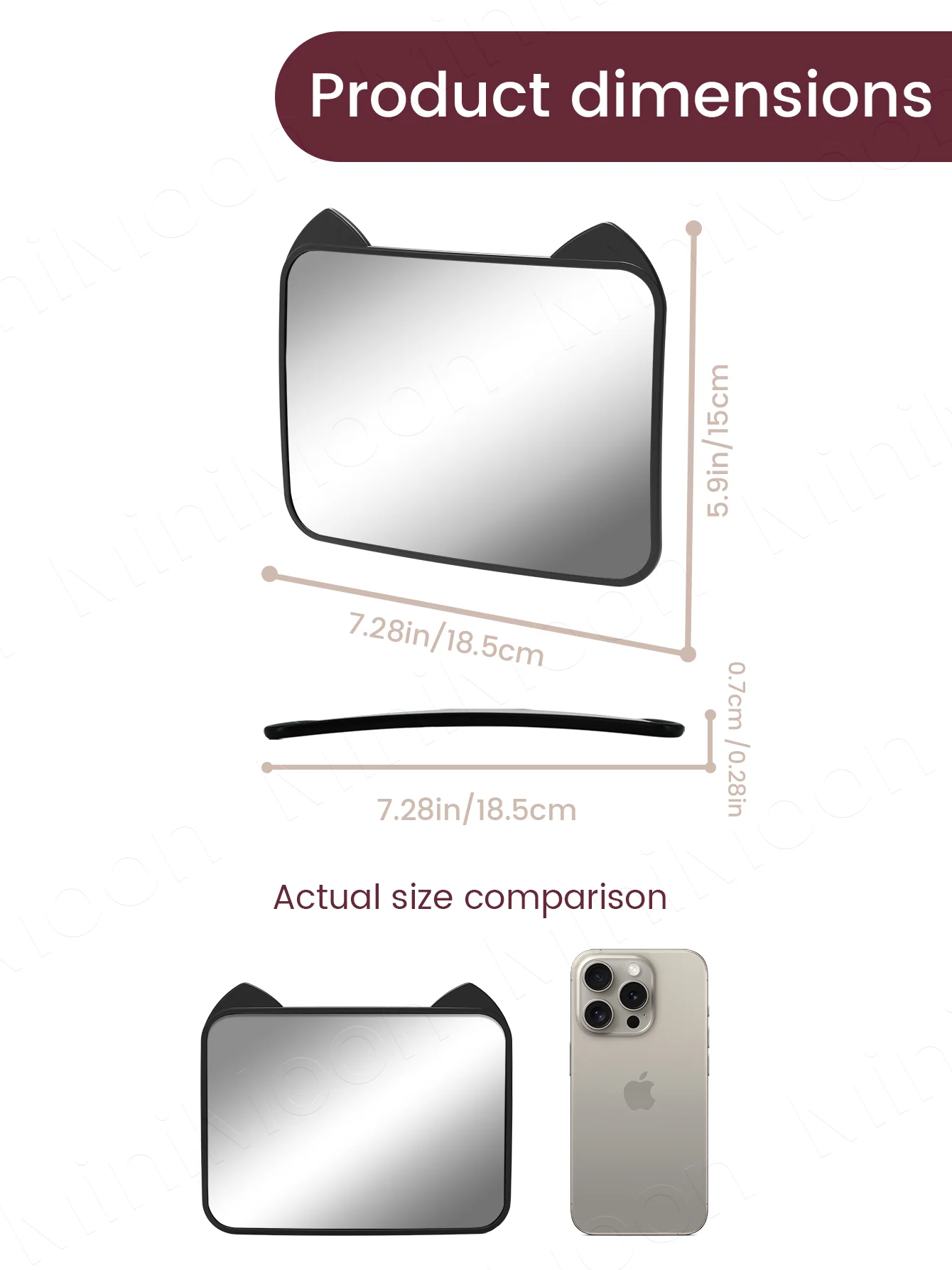 1PC Adjustable Wide-Angle Car Seat Mirror, Headrest Mount Safety Monitor for Rear-Facing Baby & Child