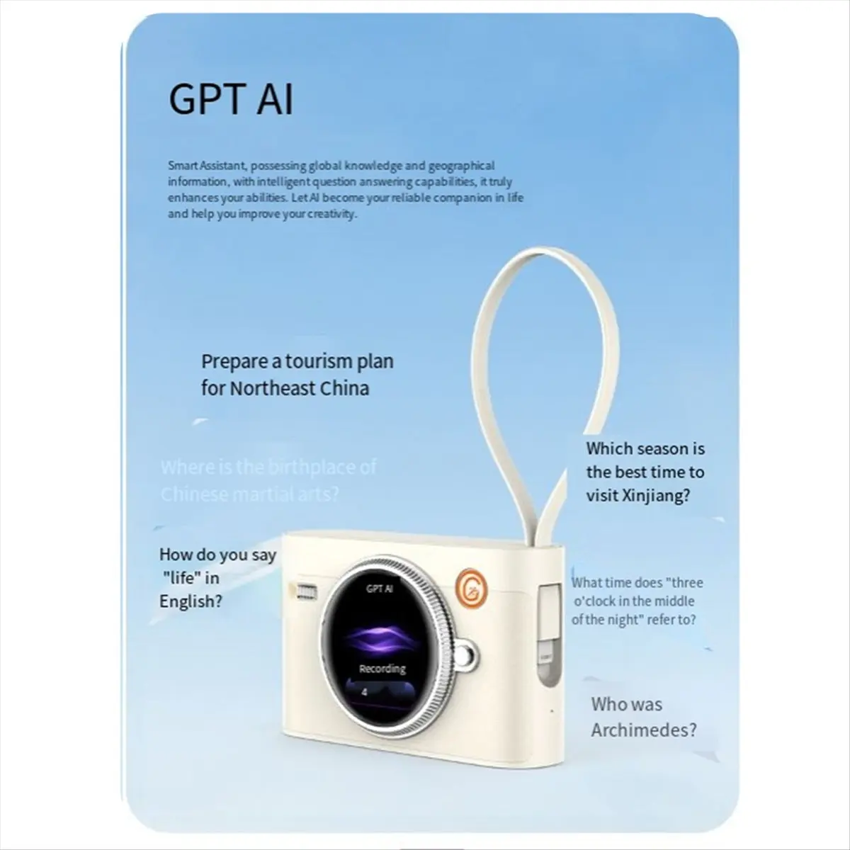 

Ретро-камера с зарядкой большой емкости Treasure Ai Смарт-многофункциональный HD-экран Bluetooth-динамик Поддержка звонка