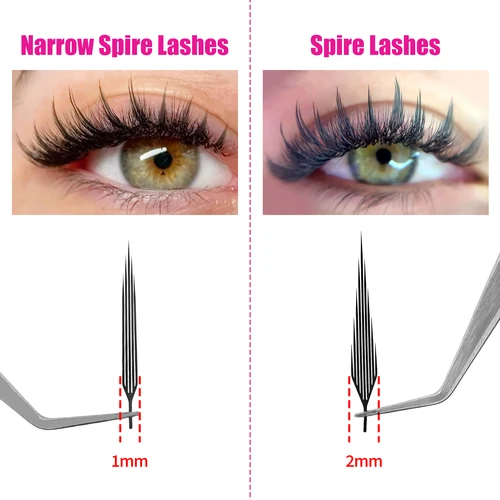 Imagen 2 del producto LAKANAKU extensión de pestañas de aguja estrecha pestañas de Anime grupos de aguja estilo Manga pluma ligera extensión de ventiladores prefabricados