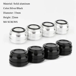 HiFi Audio Amplifier Isolation Feet Pad 33mmx22mm Aluminum Alloy Speaker Vinyl Record Player Shock Absorbing Stand Spikes Base