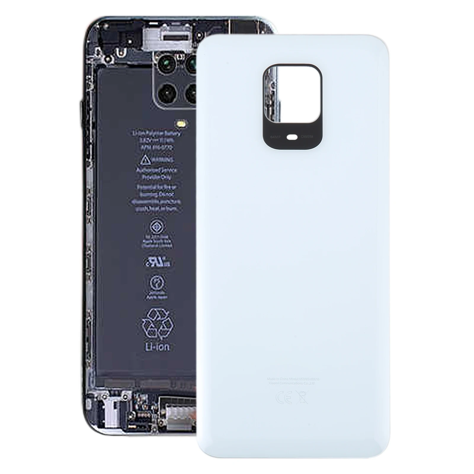 OEM Glass Battery Back Cover for Xiaomi Redmi Note 9 Pro India Phone Rear Housing Case Replacement