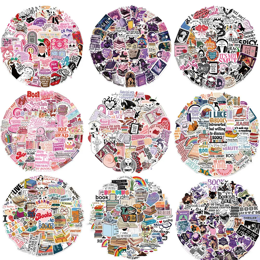 Multiple 50PCS Cartoon Reading Books Smut Graffiti Stickers Graffiti Stickers for Bicycle Hand Account Pencil Case Decals