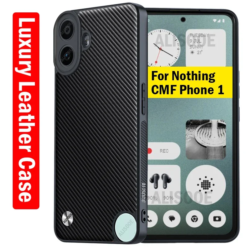 Funda for Nothing CMF Phone 1 Case Luxury Fiber Texture PU-Leather Protecti Phone Capa for Nothing CMF Phone1 Shockproof Cover