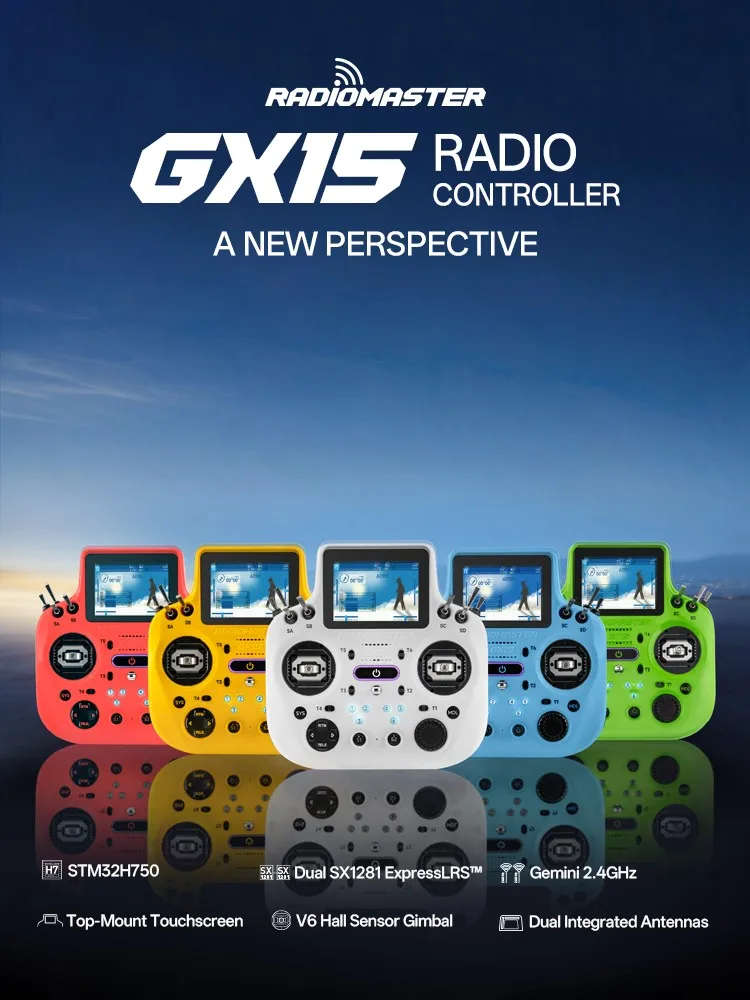 Radiomaster GX15 Radio Controller 2.4GHz ELRS 16CH Transmitter 3.5-Inch IPS Touchscreen Hall Sensor Gimbals Remote Controller