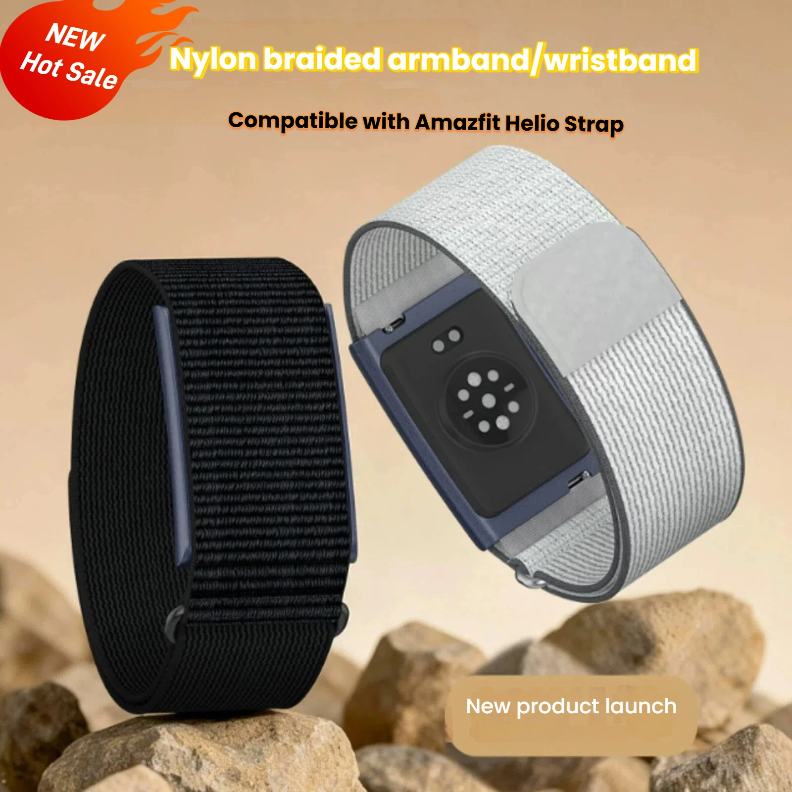 

Nylon Band For Amazfit Helio strap Adjustable Nylon Breathable Sports Armband for Fitness Tracker Loop Replacement Bicep Correa