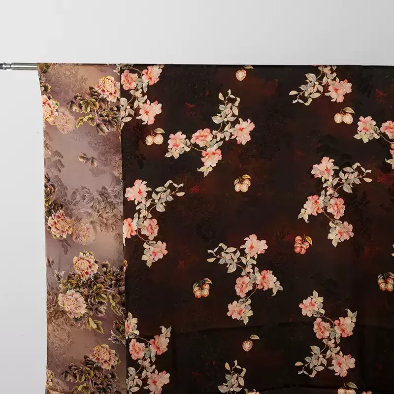 Pure artificial silk printed fabric is suitable for DIY sewing fabric by hand
