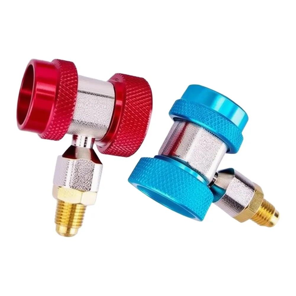 Adjustable R134A Quick Coupler Fittings Kit Aluminum AC Adapter Set For R12 R22 R502 Conversion/Air Conditioning-Service Tool