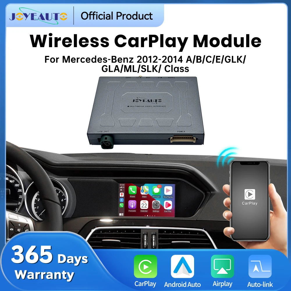 JoyeAuto Wireless CarPlay Android auto Module for Mercedes-Benz NTG4.5&4.7 2012-2014 A/B/C/E/GLK/GLA/ML/SLK Class Car Airplay