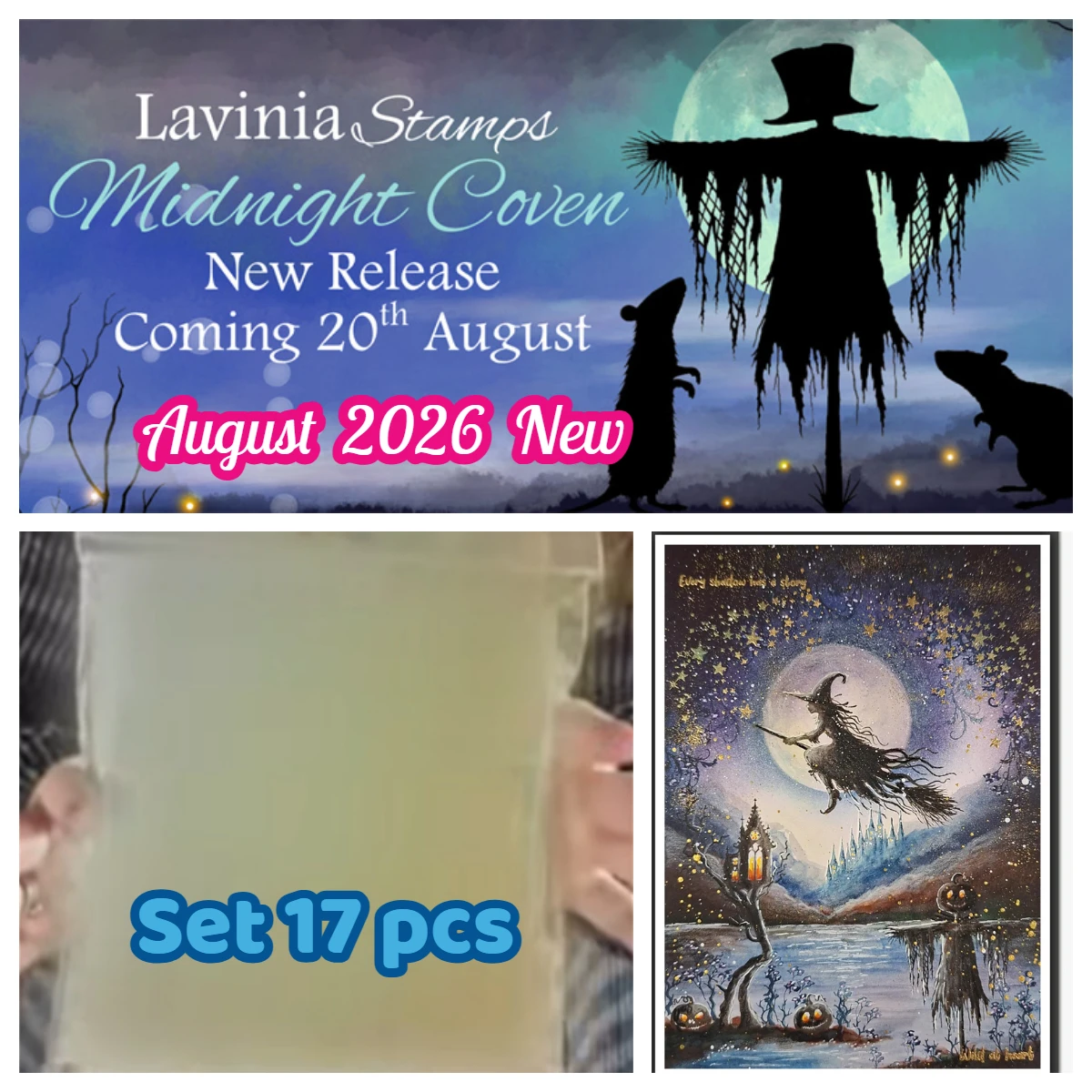 August 2026 Lavinia Stamps Midnight Coven 17-teiliges Halloween-Hexen-Silhouette-Set mit Klarsichtstempeln für Scrapbooking, Kartenherstellung, DIY-Bastelarbeiten und Dekoration – Detail 3