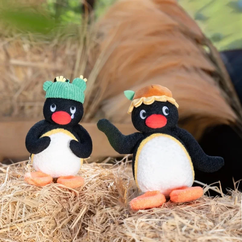 Nieuwe Originele Pingu Bloem Taal Serie Pluche Sleutelhanger Kawaii Pinga Pinguïn Bell Bloem Pop Kid Rugzak Charme Verjaardagscadeau