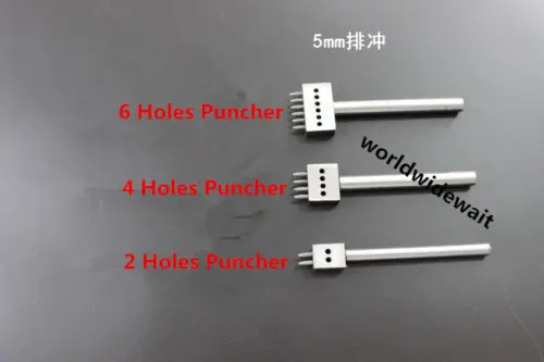 

3 шт. в комплекте 2, 4, 6 отверстий, кожаный ремесленный круглый дырокол, дырокол, расстояние 5 мм, ZMM