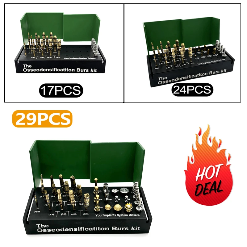 

Dental Ridge Expansion Kit - Osseodensification Burs & Bone Cutting Tools for Alveolotomy & Implant Procedures