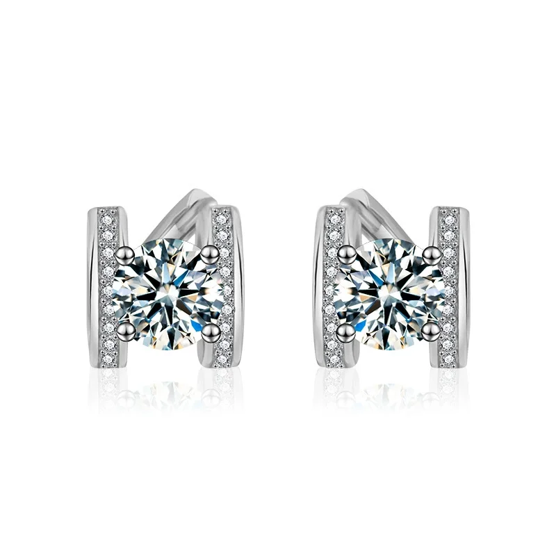 

ZFSILVER модные модные классические серьги из серебра 925 пробы цвета D 1 карат с муассанитом и буквой H, женские аксессуары, ювелирные изделия, подарок XKZ010