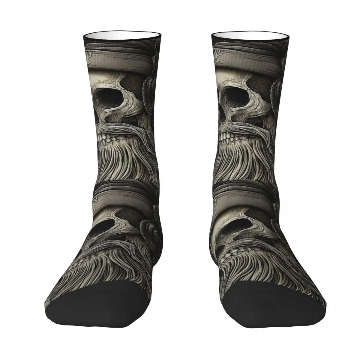 Viking Vintage Skull Beard With Headphone Men Women Socks fashion Beautiful Spring, Summer, Autumn, and Winter Dressing Gifts