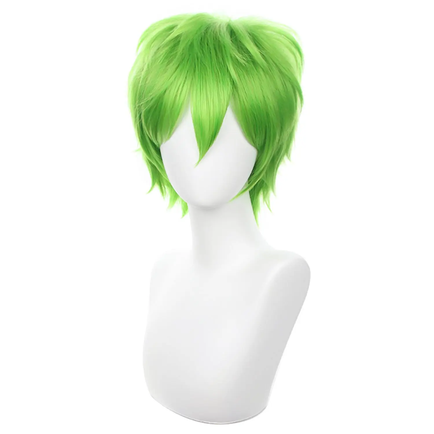 Green Cosplay Wig St Patrick's Day Short Spiky Fluffy Heat Resistant Layered Synthetic Halloween Party Wig