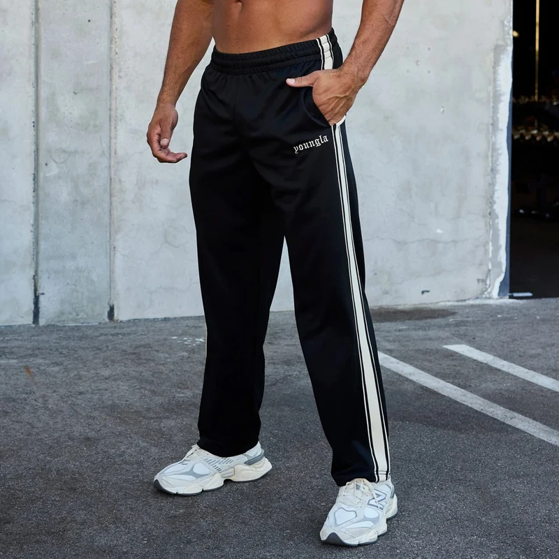 YA ใหม่ผู้ชาย Sweatpants เย็บปักถักร้อยใหม่ฤดูใบไม้ร่วงฤดูหนาว Joggers ยิมวิ่งกีฬาฟิตเนสผ้าฝ้ายกลางเอว Casual กางเกง