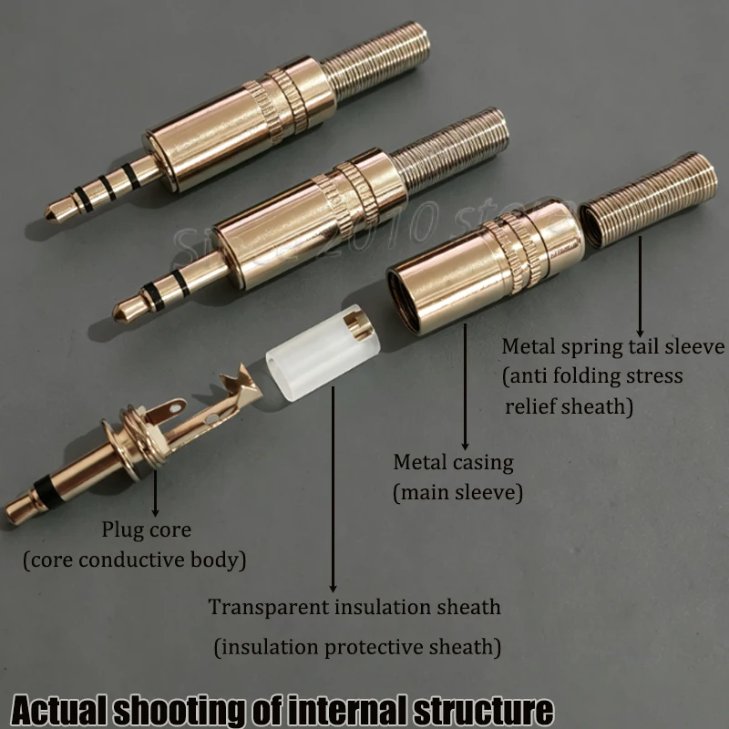 Cltgxdd 1–10 Stück Metall 3,5 mm Kopfhörerstecker für Herren, Mono-Stereo-Audio-Lötanschluss, 2/3/4-poliger Kopfhöreranschluss-Adapter – Detail 5