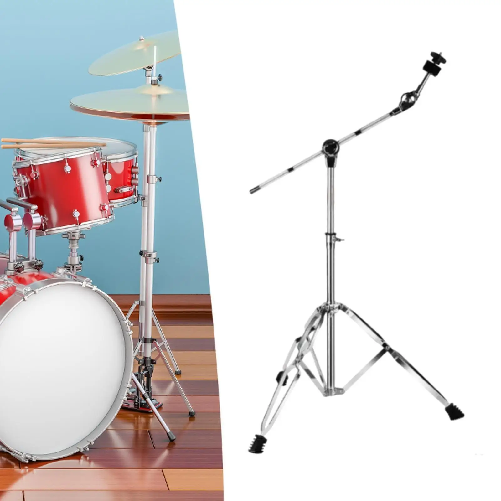 

Cymbal Stand Triangle Bracket Percussion Nonslip Adjustable Height Double Braced Tripod for Concert Music Room