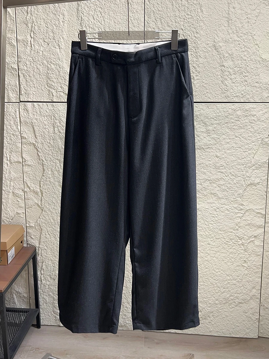 

Loose Straight Leg Casual Trousers Spring Autumn Fashion Drapey Comfortable Wide Leg Pants Casual Business Style Pure Color