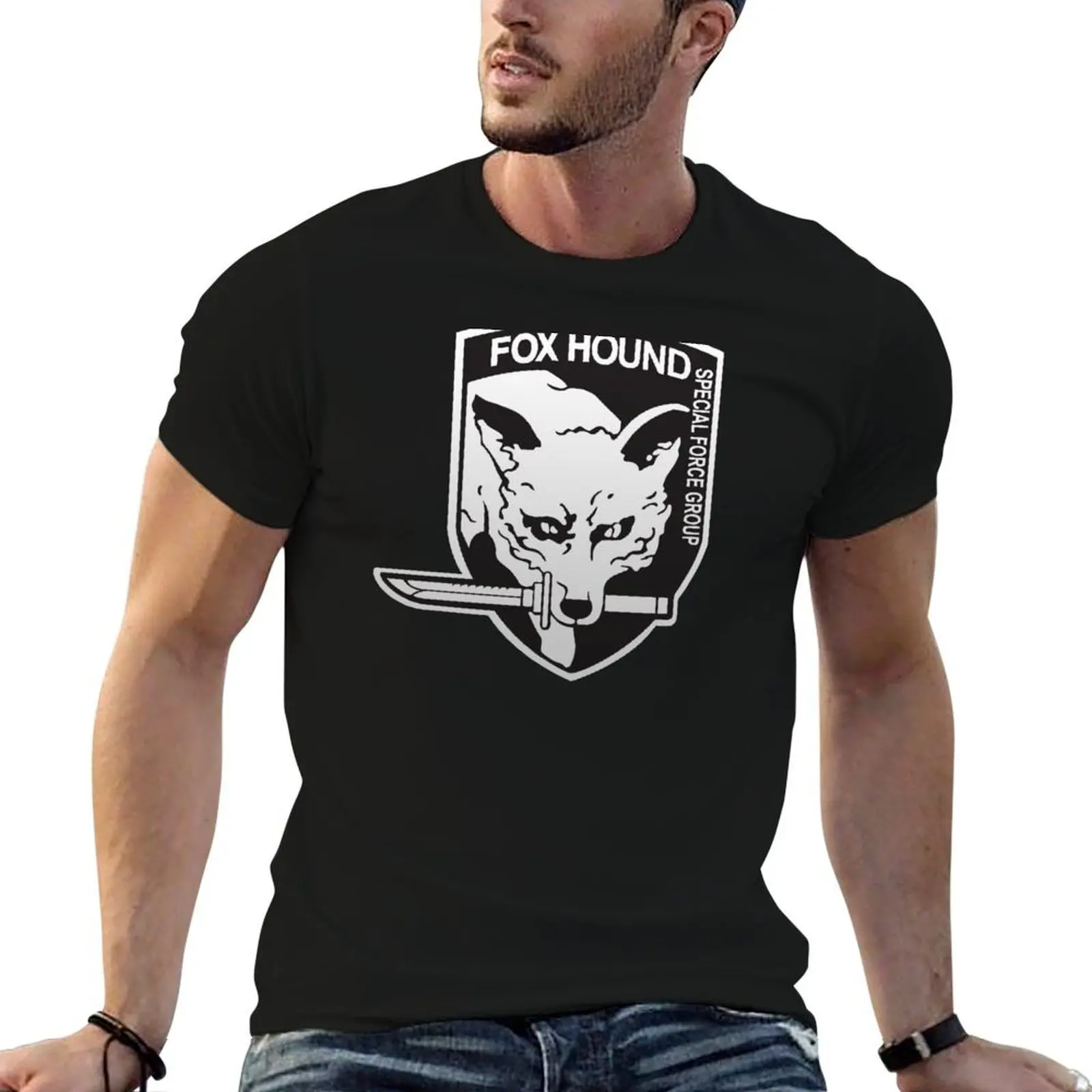 Fox Hound Special Force Group T-Shirt sweat anime figures mens clothing