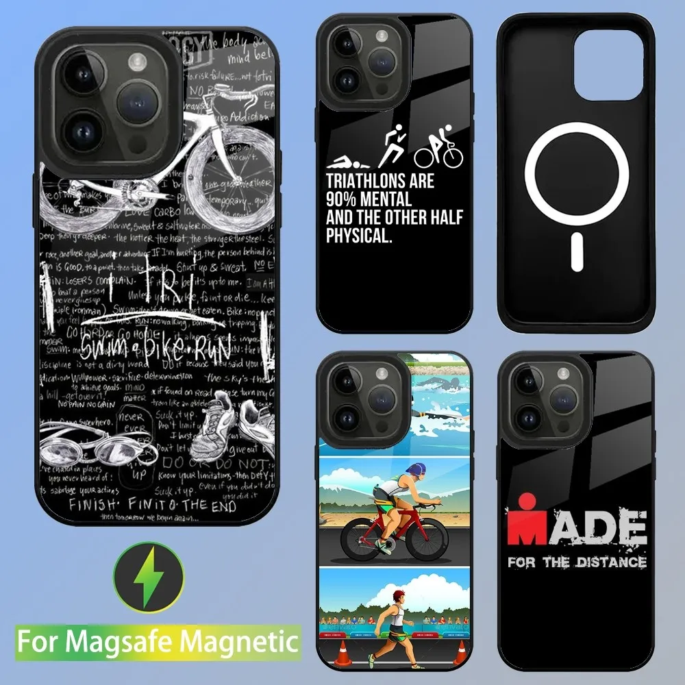 

Triathlon Swim Bike Run Tri Life Phone Case For iPhone 15,14,13,12,11,Plus,Pro,Max Mini Magsafe Magnetic Wireless Charging