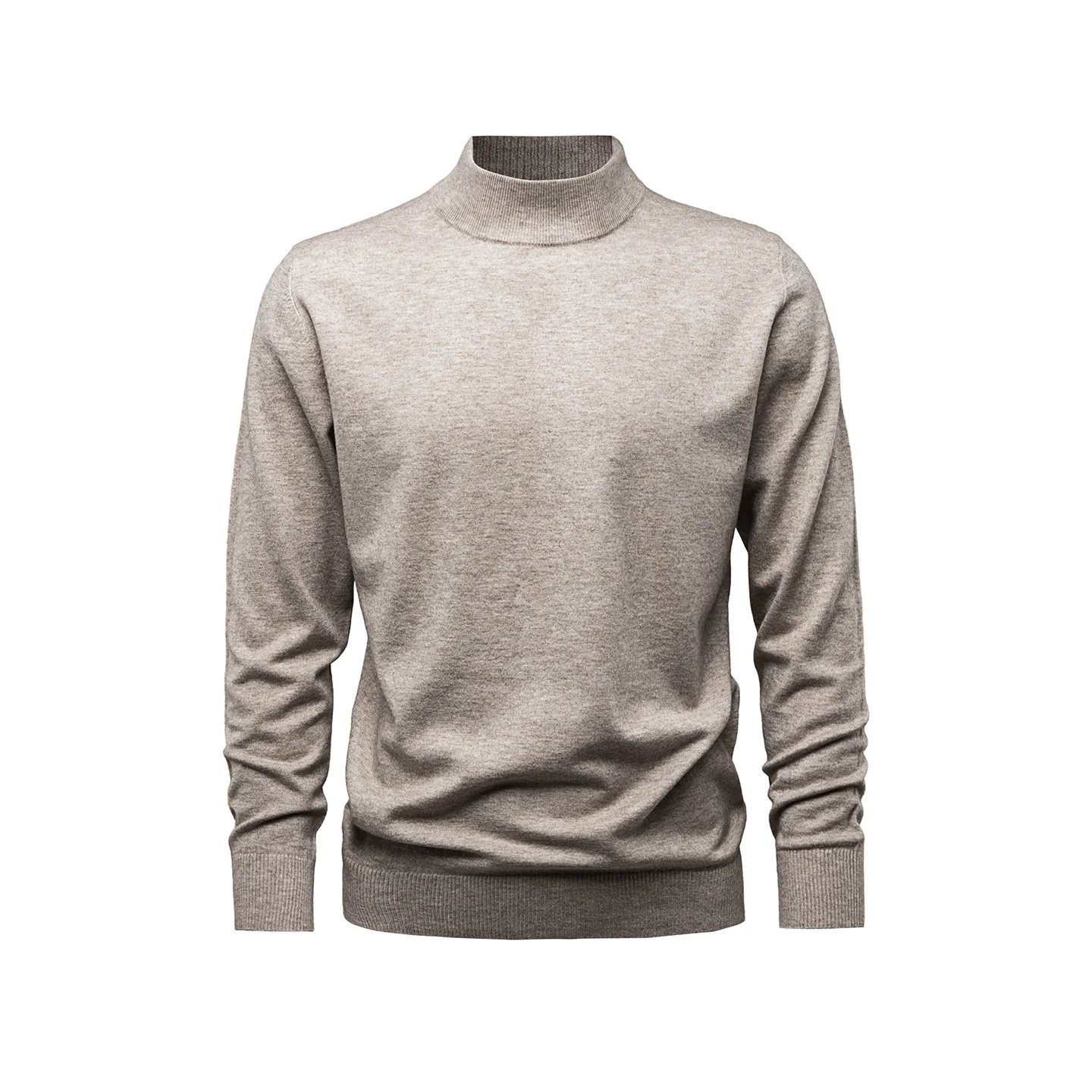 Men's Semi-turtleneck Autumn and Winter New Solid Color Pullover Knitted Top Lazy Sweater Bottoming Shirt