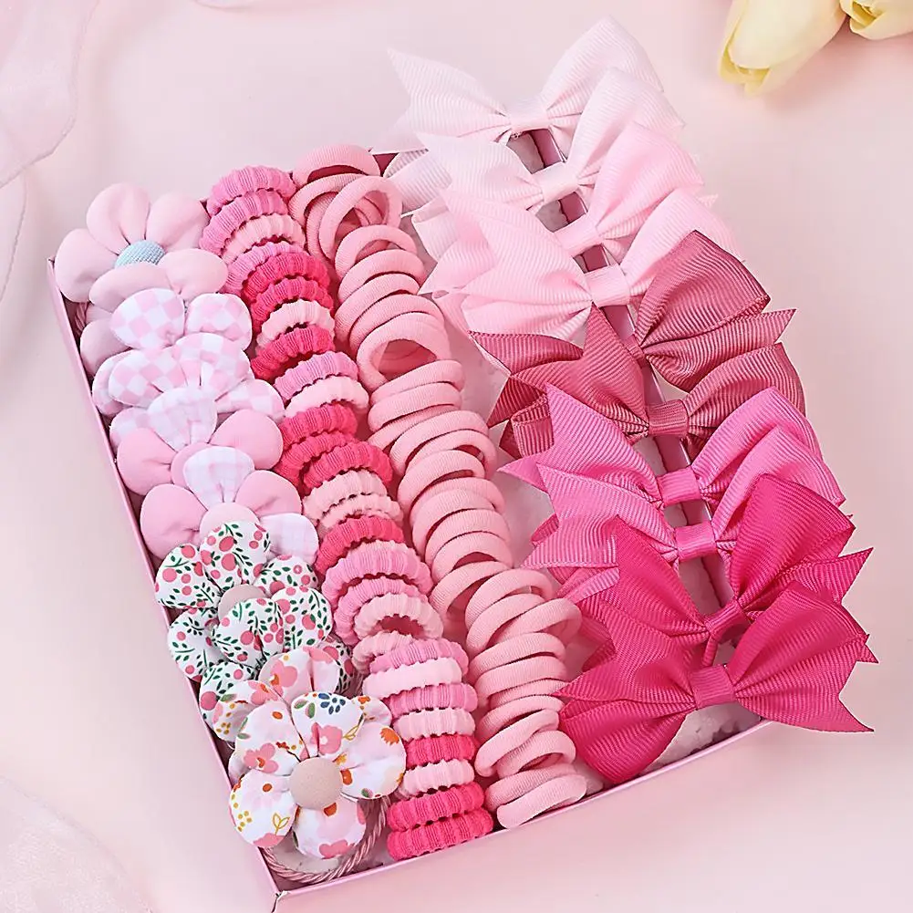 120pcs Dopamine Sweet Hair Accessories Set Colorful Bows Mini Claw Clips Cute Hairpin Headwear Kids Girls Holiday Gift