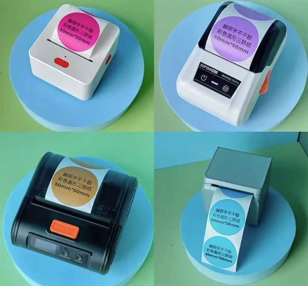 Etichetta a colori circolare per stampante Marklife P50 Phomemo M110 / M220 / M200, QLabel E210 Clabel 221B adesivo termico bianco e colorato