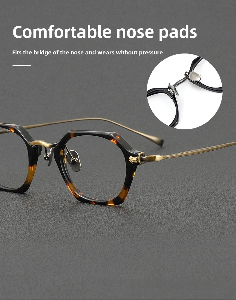 Montatura per occhiali in acetato con montatura piccola Montatura per occhiali da vista per miopia da uomo con montatura per occhiali in titanio puro Occhiali da gioco per computer
