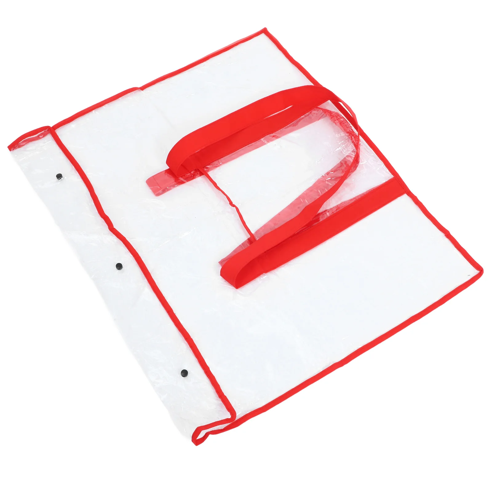 

Large Red Transparent PVC Artwork Portfolio Folder Storage Bag Buckle Handle Poster Organizer Case for Artists Teachers