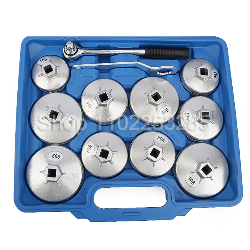 23 ピース/セットオイルフィルターキャップ取り外しレンチソケットセットラチェットスパナカップタイプ手動分解ツール