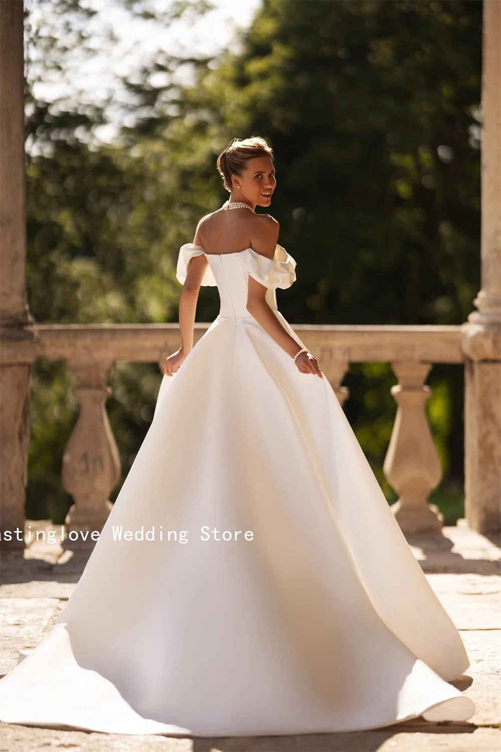 Charming Off The Shoulder Pleat Sweethart Satin A Line Wedding Dresses Side Slit Bridal Grown 2024 Vestido De Noival