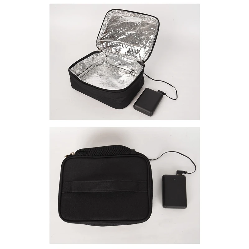 USB Power Bank Food Heating Lunch Box Waterproof Picnic Food Warmer Container Bag Electric Lunch Box Bag