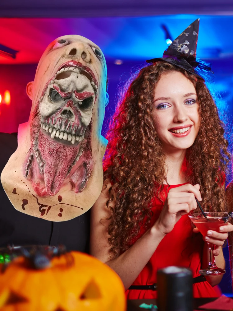 Masque d'Halloween Réaliste de Haute Qualité, étiez érez la Peur Intérieure, Confortable, Respirant, Parfait pour Tous les Thèmes d'Halloween