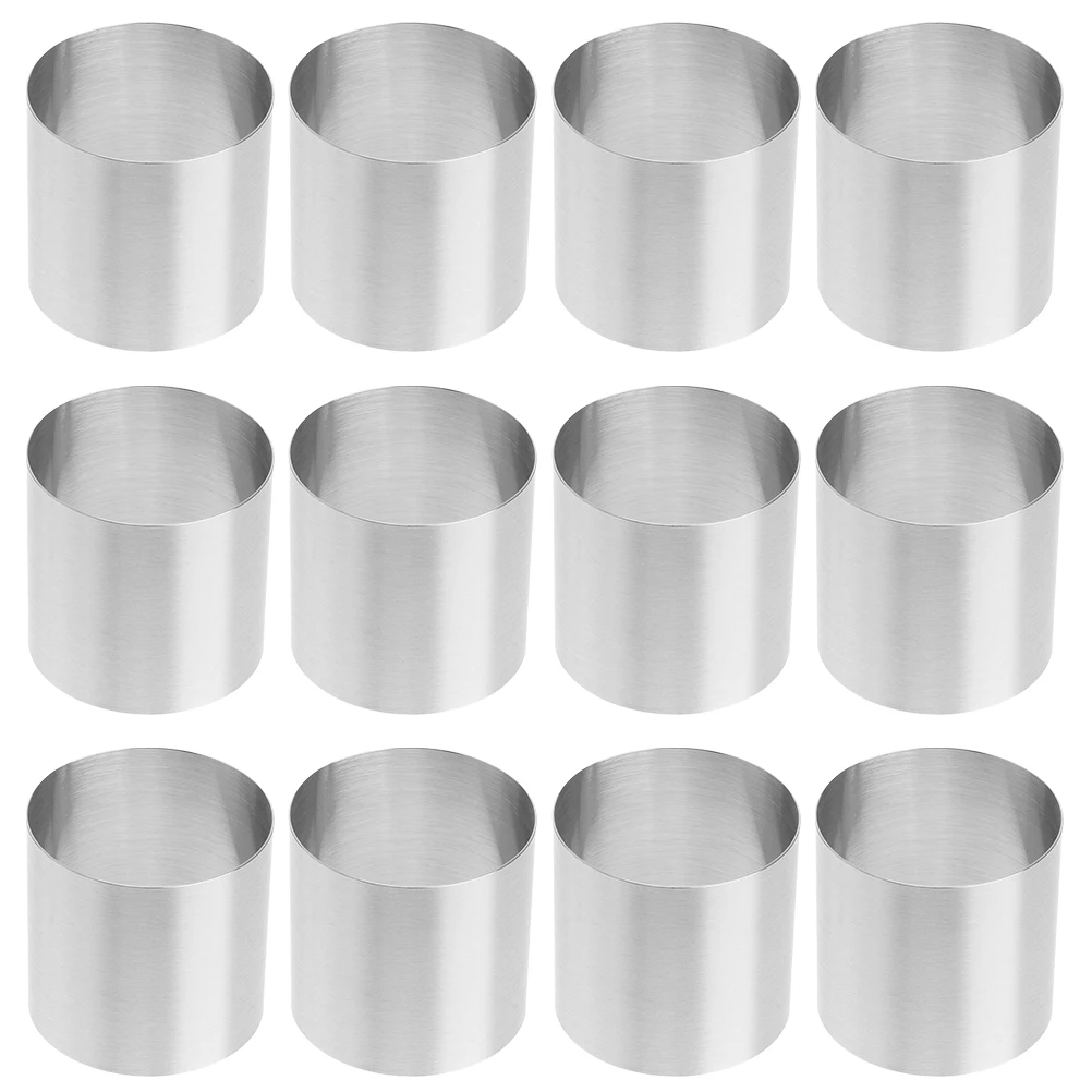 

12 Pcs Mini Round Stainless Steel Cake Mold 5x5x5cm Baking Mould Tools for Cheesecake Mousse Non Stick Easy Clean Travel