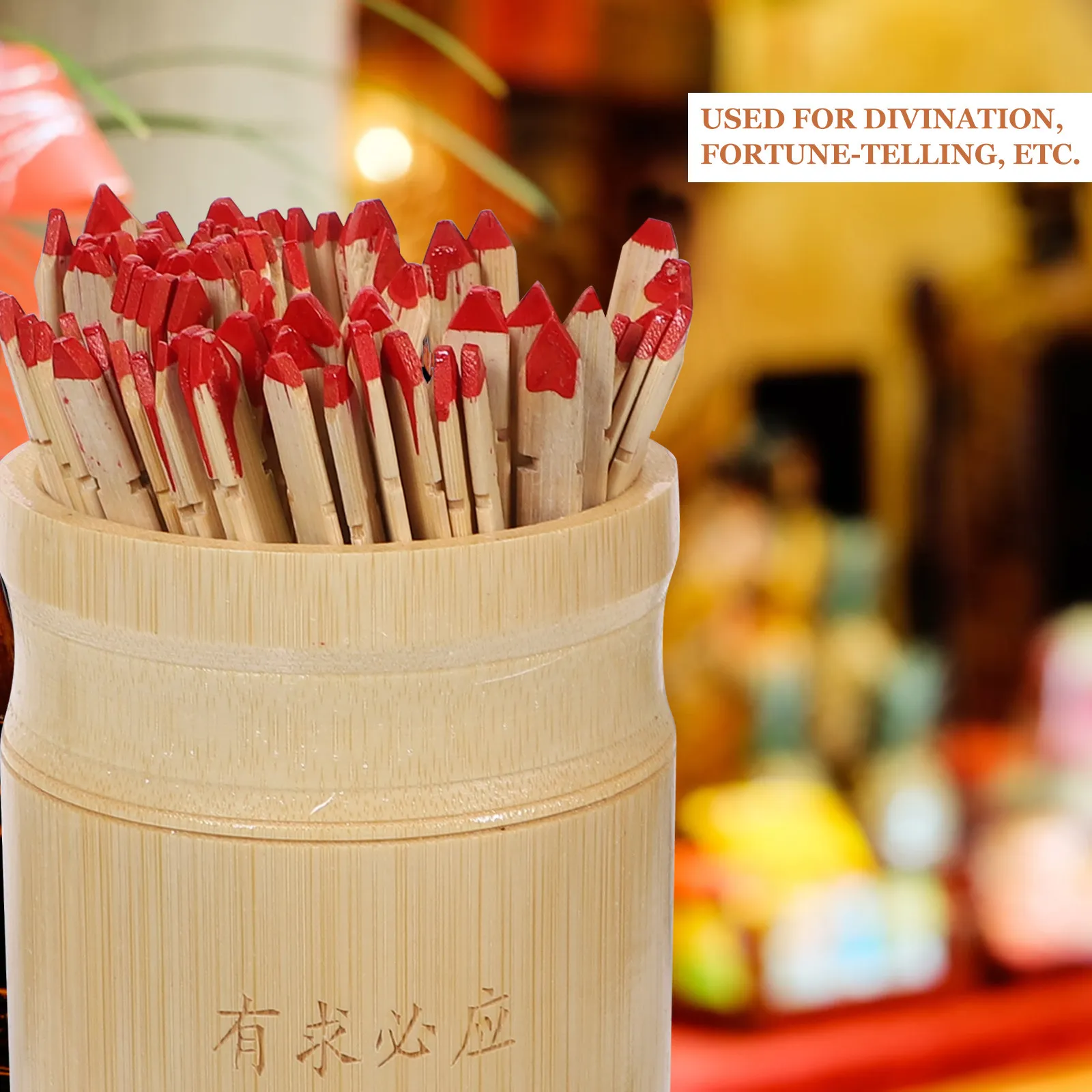 

Набор традиционных китайских гадательных палочек с деревянным кувшином и инструкцией: реквизит для гадания в храмах, дома и на праздниках