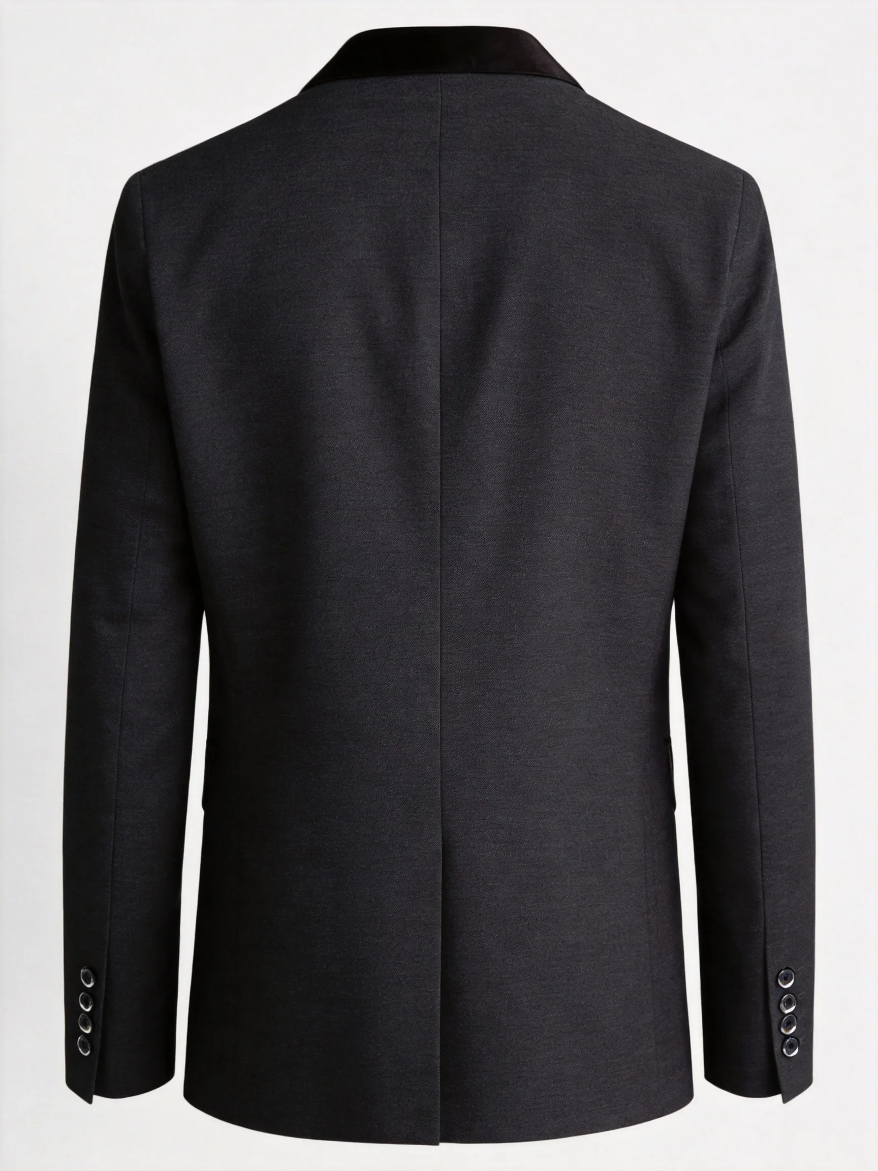 Men's Double-Buttoned Tailored Suit Jacket Slim Fit Smooth Anti-Wrinkle Fabric Wedding Groom Dinner Party Formal Wear with Multi