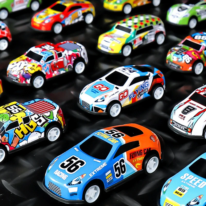 48Pcs Mini Inertial Car City Road Scene Large Gift Set Pull Back Engineering Car Set Child Kids Cartoon Toys 0-3 Birthday Gift