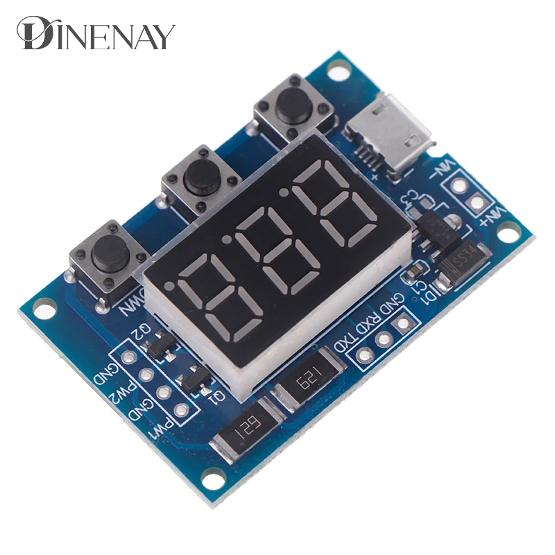 5-30V Micro USB DC 5V Power Independent PWM Generator 2 Channel Dual Way Digital LED Duty Cycle Pulse Frequency Board Module