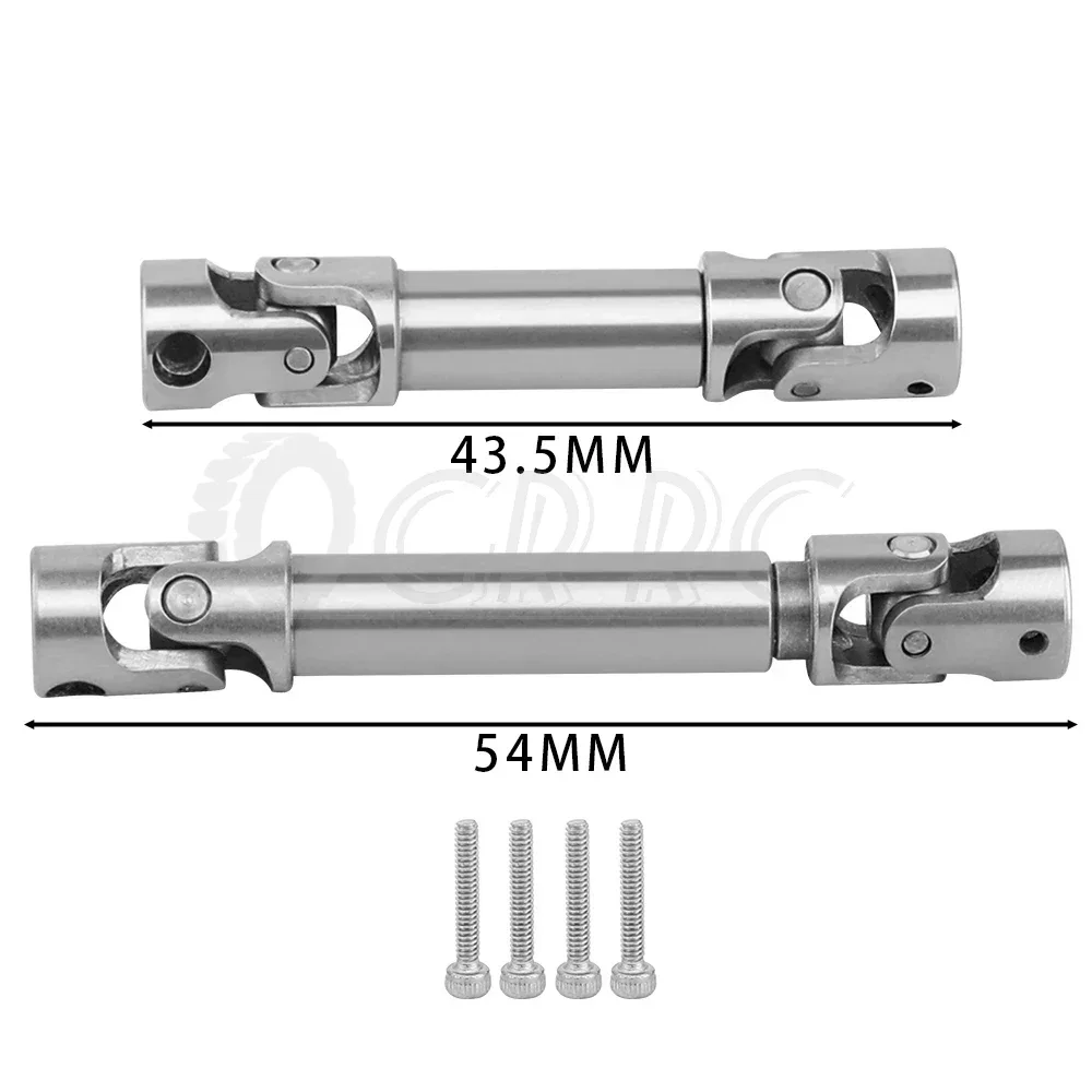 2PCS Stainless Steel Center Universal Joint Drive Shafts for 1/18 RC Crawler Redcat Ascent-18 Metal Upgrade Parts