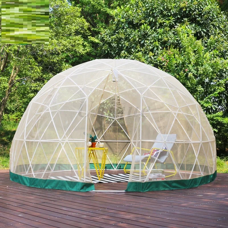 

Glamping Luxury Tent House for Party, Transparent PVC Geodesic Expo Dome, Round Roof Tents, 4m