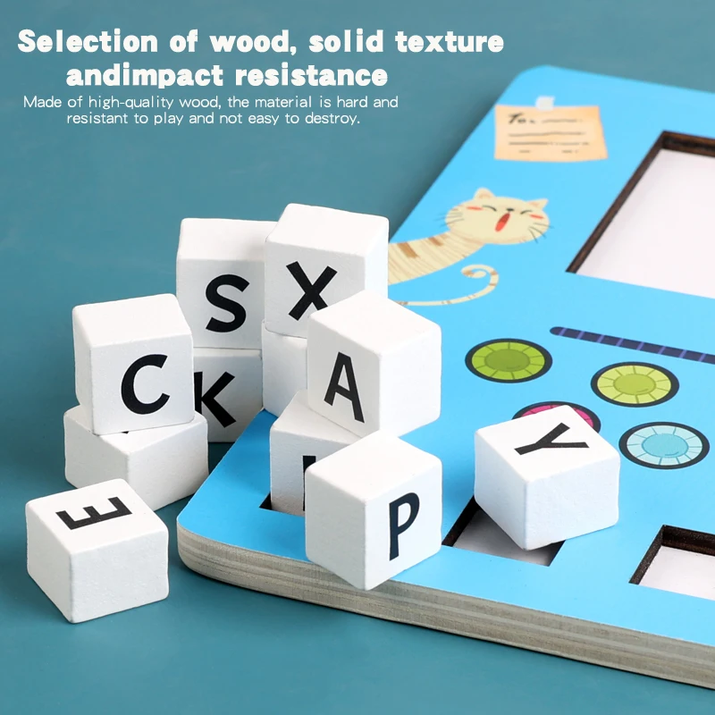 لعبة ألغاز تعليمية لتعلم الحروف الأبجدية تعزز التعرف على الحروف، مجموعة ألعاب تعلم التفكير المنطقي للأطفال