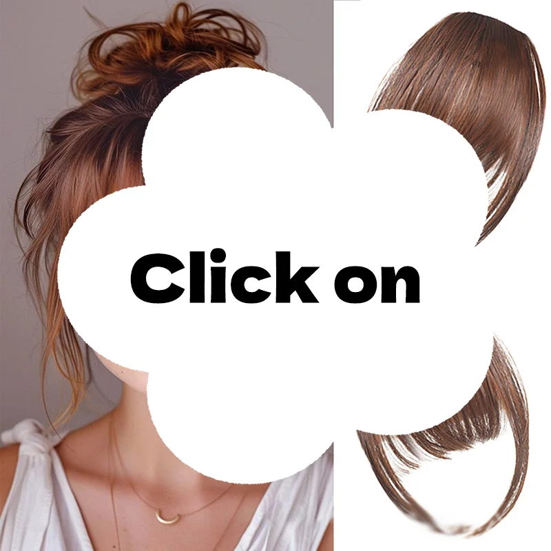 Synthetic Fake Air Bangs Natural Hair Extension Front Fringes Hairpiece Black Brown Clip In Bangs Double Sideburns Hair Styling