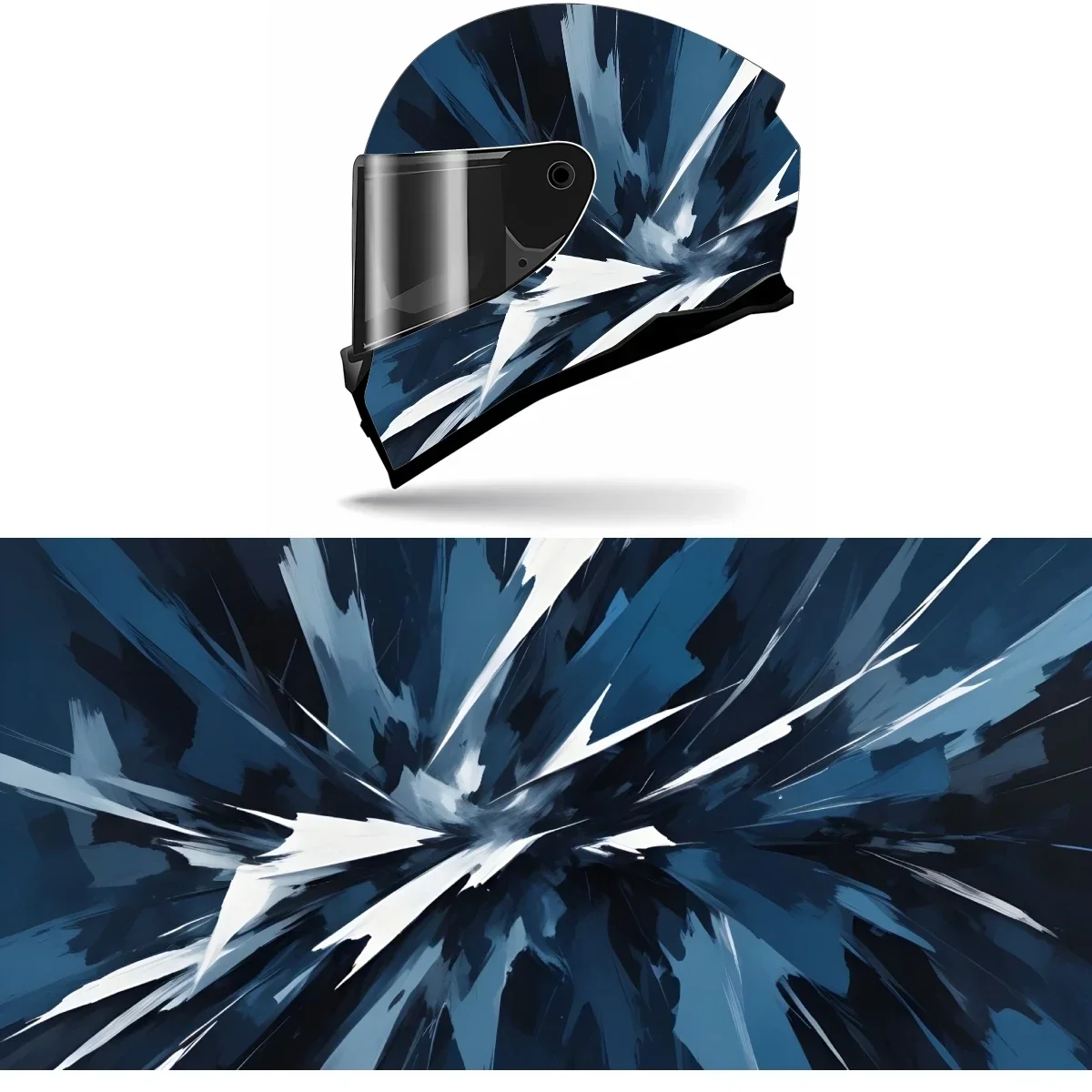 

Wave Geometric Blue Full Helmet Wrap Sticker Motorcycle Helmet Racing Graphic Decal Vinyl Wrap Helmet Decor Sticker