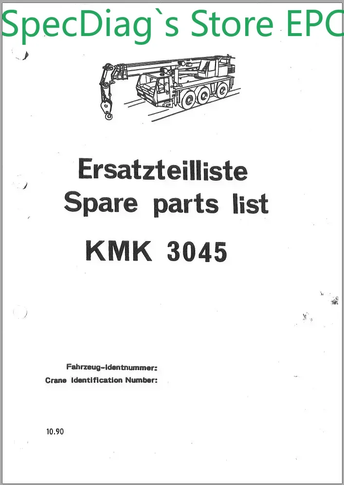 SpecDiag Krupp KMK Crane 2023 Spare Parts Catalog Manual PDF EN DE FR