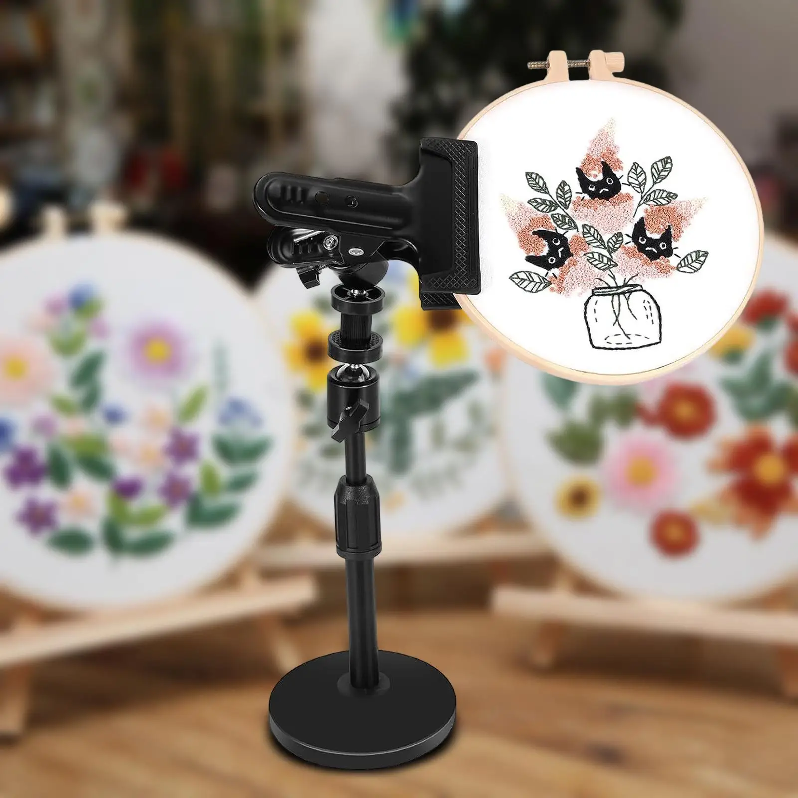 Embroidery Frame Holder Convenient Assemble Embroidery Hoop Stand for Quilting