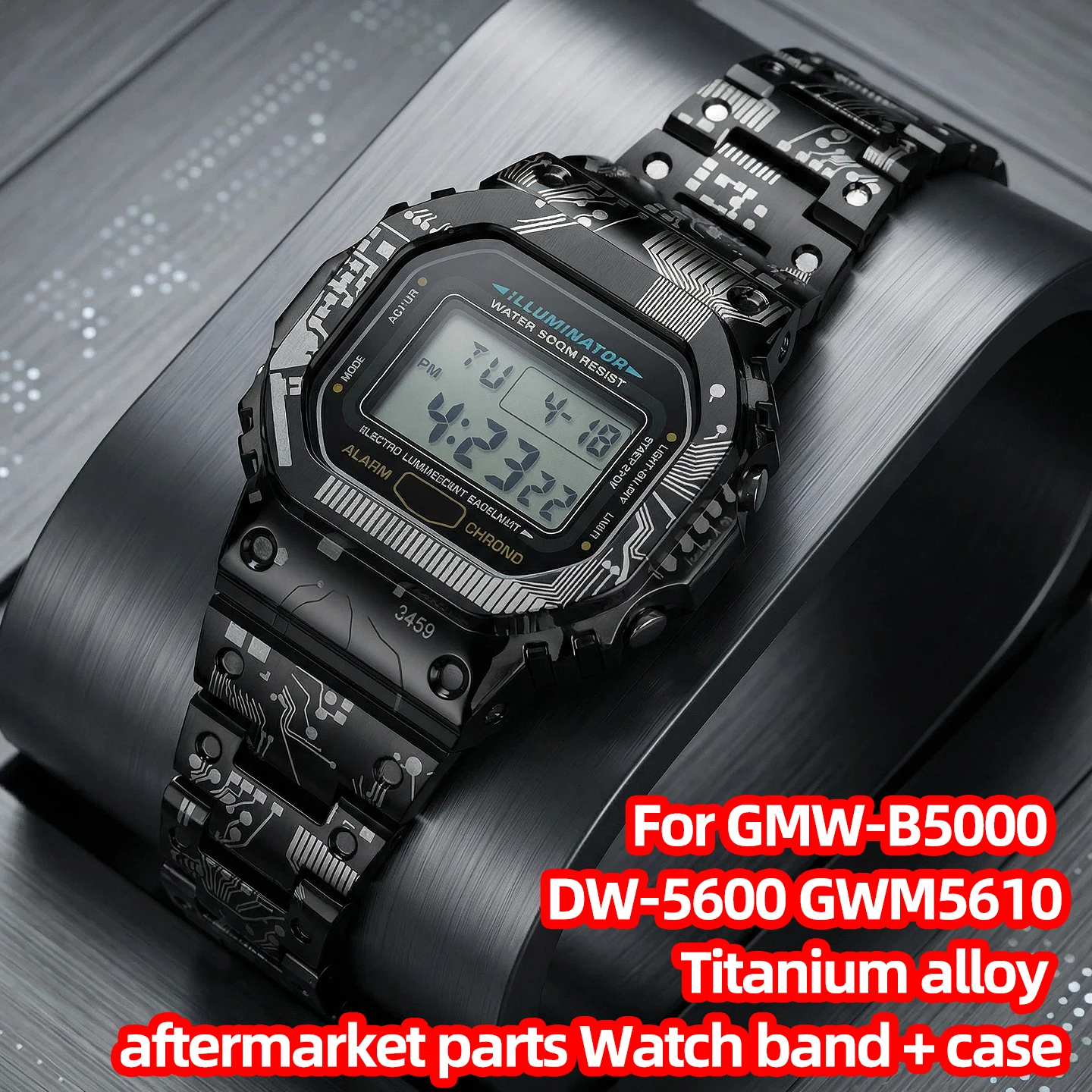 For Casio G-Shock Series Watches Modified Circuit Board Stainless Steel & Titanium Alloy Material DW5600 GWM5610 GMW-B5000 Case