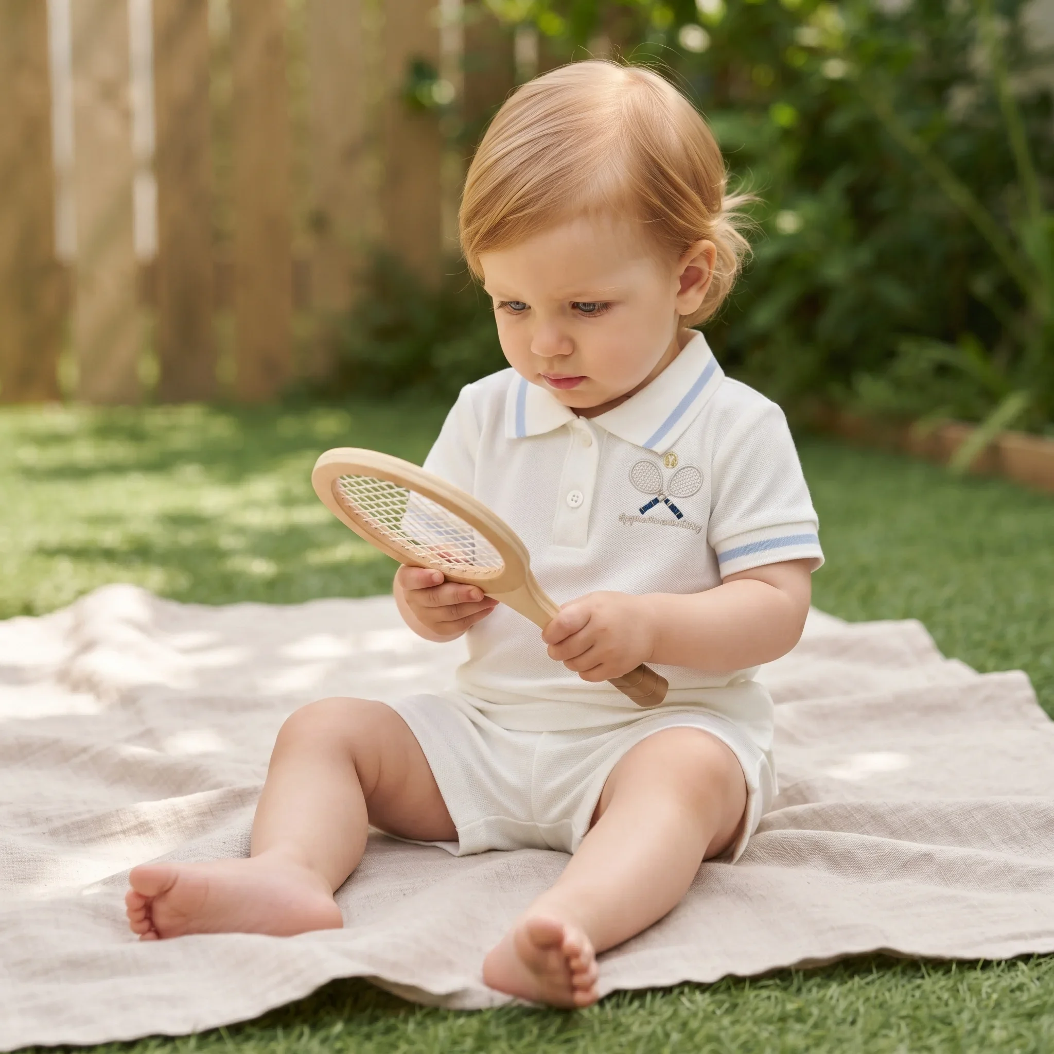 Toddler Baby Boys Girls 2Pcs Summer Tennis Racket Embroidery Short Sleeve+shorts Suit Newborn Casual Style Clothes 0-3Y