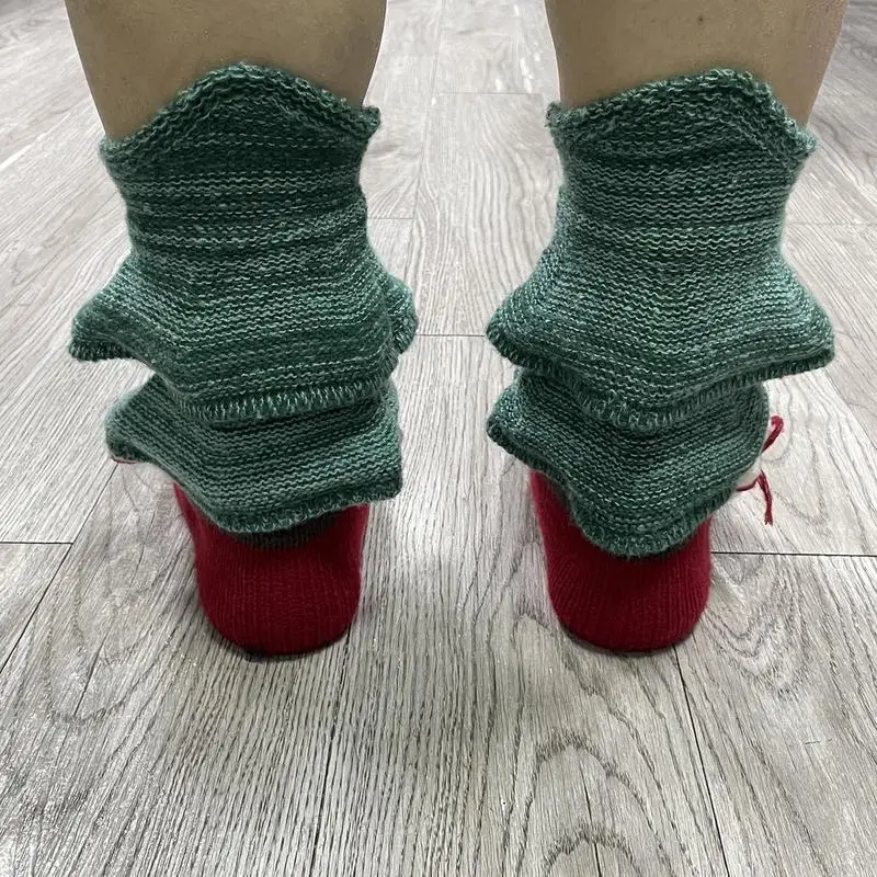 Christmas Slipper Socks Adult Christmas Holiday Knit Socks Thermal Christmas Women Soft Lined Sock For Christmas Winter Party