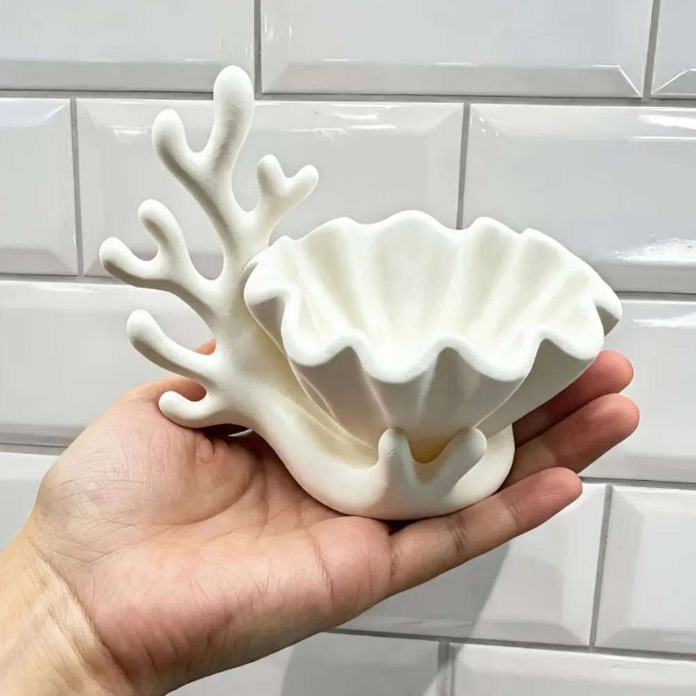 Coastal Coral Clam Shell Jewelry Tray Nordic Ocean Style Shell Storage Tray Dressing Table Ring Necklace Ornament Jewelry Tray
